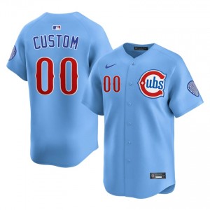 Chicago Cubs Custom Blue #00 Mens Replica Jersey 301188-169
