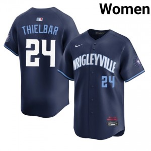 Chicago Cubs Caleb Thielbar Navy City Connect #24 Women New Jersey 607297-845