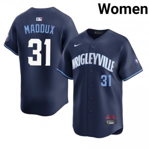 CHC Chicago Greg Maddux Navy City Connect #31 Women MLB Jersey 632609-609