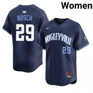 Chicago Cubs Michael Busch Navy City Connect #29 Women MLB Jersey 839177-670