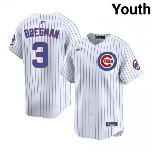 Chicago Cubbies Alex Bregman White #3 Youth Popular Jerseys 687137-740