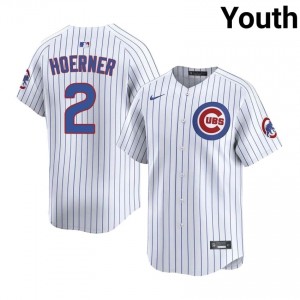 Cubbies Nico Hoerner White #2 Youth Game Jersey 579566-557