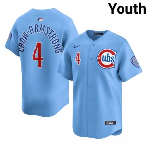 Chicago Cubs Pete Crow-Armstrong Blue #4 Youth Official Jersey 215609-407