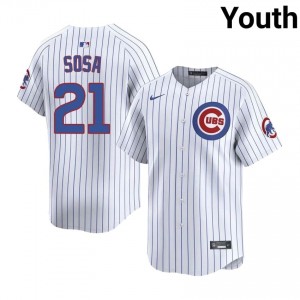 CHC Sammy Sosa White #21 Youth Official Jerseys 232128-664