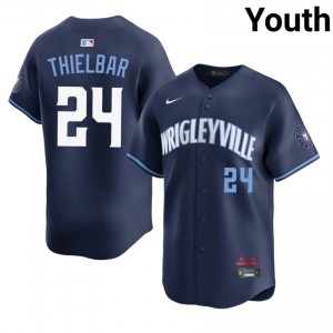 The Blue Bears Caleb Thielbar Navy City Connect #24 Youth Official Jersey 114711-889