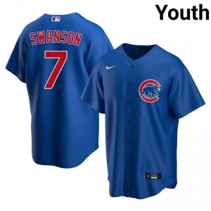Chicago Cubbies Dansby Swanson Royal #7 Youth MLB Jersey 983018-831