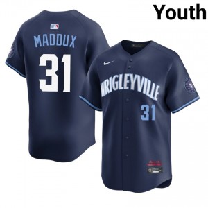 Cubbies Greg Maddux Navy City Connect #31 Youth Replica Jersey 279221-573